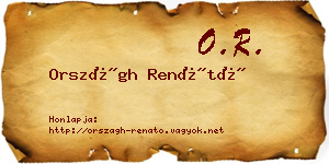 Országh Renátó névjegykártya