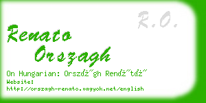 renato orszagh business card